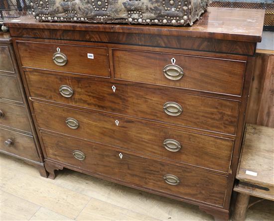 A Georgian mahogany chest of drawers W.124cm